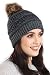Brook + Bay Faux Fur Pom Pom Beanie - Stay Warm & Stylish - Thick, Soft & Chunky Cable Knit Beanie - Winter Hats for Women & Men - Serious Beanies for Serious Style