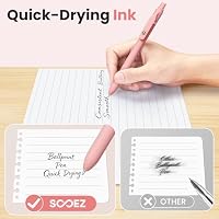 Sooez 6 Pack Ballpoint Pen, Retractable Black Pen ballpoint Smooth Writing — image 5