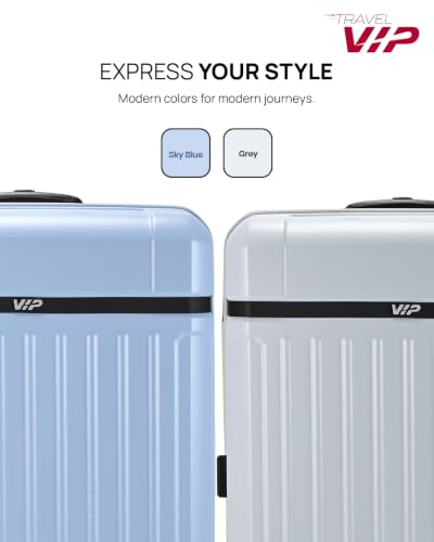 Image of VIP Bastion Medium Polycarbonate Hard Case 8-Wheel Trolley Bag, Sky Blue