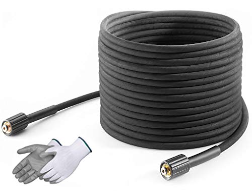 Digital Craft 7.5Mtr / 24Ft High Pressure Washer Hose – 2500 PSI Water Cleaning Extension Pipe Cord for Car Wash – Compatible with STARQ, REQTECH – Black Molded Hose with Free Hand Gloves-image-7