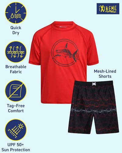 iXtreme Boys' Rash Guard Set - 2 Piece UPF 50+ Quick Dry Swim Shirt and Bathing Suit (12M-18) - Image 3