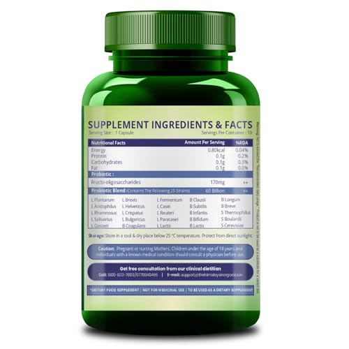 Image of Vlado's Himalayan Organic Probiotics 60 Billion CFU + 170Mg Prebiotics + 24 Strains Supplement - 10 Veg Capsules