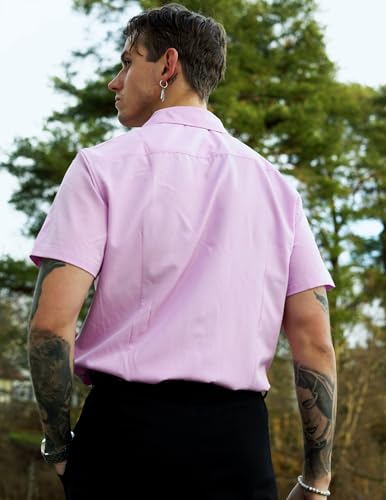 Image of COOFANDY Mens Cuban Guayabera Shirt Short Sleeve Button Down Shirts Summer Beach Vacation Shirts