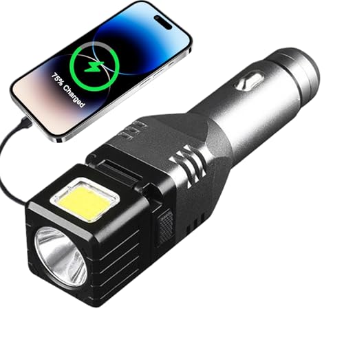 Linterna LED de coche 12V/24V de doble haz con puertos USB tipo C para camión y radio 7