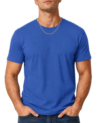 JustBlanks Mens Casual Short Sleeves TShirt – Lightweight Crew Neck T-Shirt