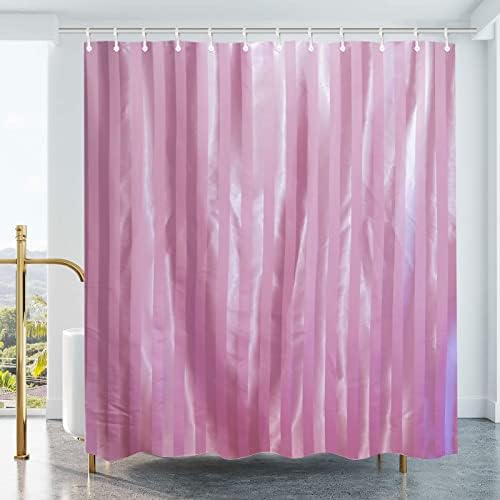 YISURE Black Jacquard Shower Curtain, Waterproof Fabric Shower Curtain with Magnets Weighted Bottom and Plastic Hooks 180 W x 180 Lcm