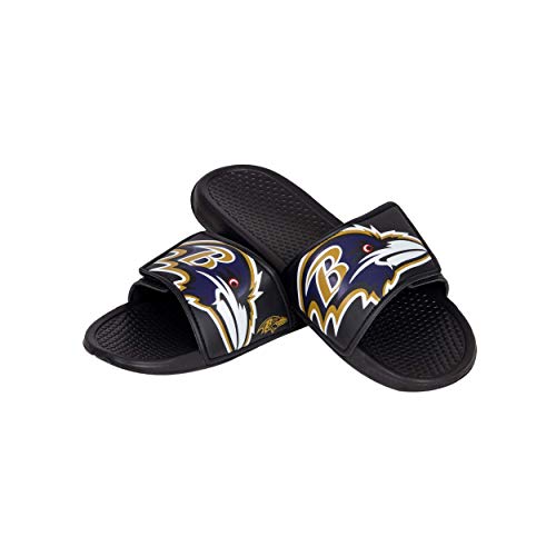 Image of FOCO mens NFL Team Cropped Big Logo Shower Sport Slide Flip Flop Sandals | Casual Sandals