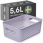 SmartStore Storage Basket with Handles in Lavender 5.6L (29.5x20.5x12cm) | Storage Bin From Recycled Plastic | Essence M Storage Box| Storage with 10-year Warranty