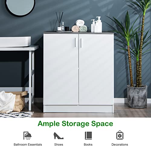 Giantex Storage Cabinet, Kitchen Pantry Storage Cabinet Base Cabinet W/2 Doors & 2-Tier Shelf, Wooden Sideboard Buffet Cabinet For Living Room, Kitchen, Entryway, Office #TOP6
