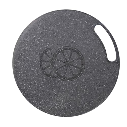 Tabla de cortar redonda de 35 cm plástica con efecto mármol y colgador 2
