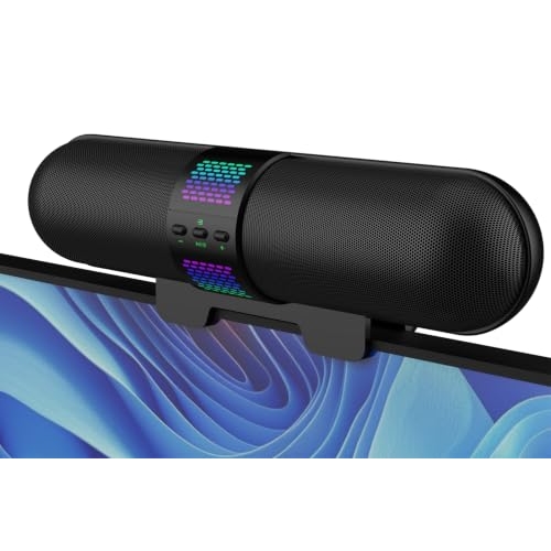 BESTISAN Computer Speaker, 2026 Upgraded with Auto L/R Swap (G-Sensor), Bluetooth 5.3/USB A/C Connection, 6 RGB Light Modes, Gaming Soundbar for PC/Laptop/Desktop, Clamps to Monitor, Easy Controls BESTISAN Computer Speaker, 2026 Upgraded with Auto L/R Swap (G-Sensor), Bluetooth 5.3/USB A/C Connection, 6 RGB Light Modes, Gaming Soundbar for PC/Laptop/Desktop, Clamps to Monitor, Easy Controls