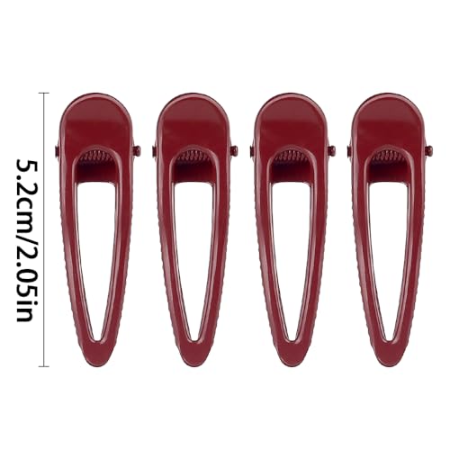 4Pcs Pinzas de Pelo Rectangulares Huecas Burdeos para Mujer, Clips de Pelo Decorativos, Pinzas de Pelo de Metal Antideslizantes, Clips de Moda para Peinados, Barretes Estéticos para Flequillo Lateral miniatura 2