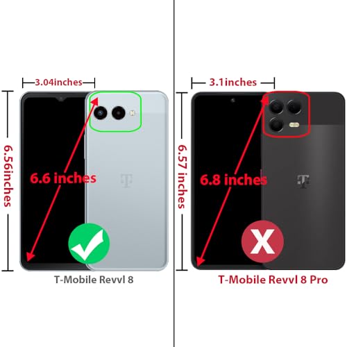 TJS for T-Mobile Revvl 8 Case, with Tempered Glass Screen Protector (Red) by TJS - Used condition - Image 2
