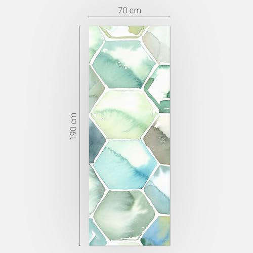Vinilo para nevera de 70x190 cm con diseño de acuarela hexagonal para decoración de cocina 5