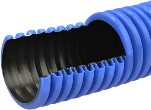 Doppelwandiger Kabelkanal 25m, Ø50mm aus Polyethylen mit gewellter Außenwand und glatter Innenwand Kabelbrücke 450N Wellrohr Wellrohr Verlegung im Erdreich Leerrohr Einzugshilfe