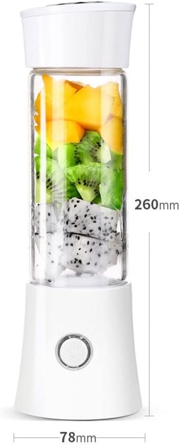 Portable Blenders, Personal Size Blender Smoothies and Shakes, Mini Blender USB Rechargeable, Handheld Blender Sports,Travel (Color : White)