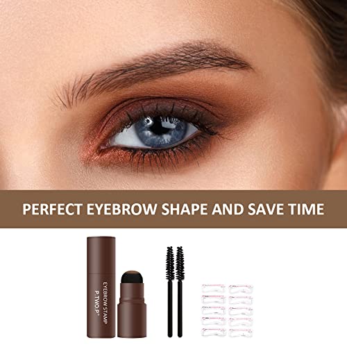 Sopracciglia Stencil Kit Timbro Forme per Sopracciglia Perfette Permanente, Waterproof Eyebrow Stamp Kit con 2 Pennello Sopracciglia e 10 Stampo per Sopracciglia, Colorazione Velocemente Impermeabile