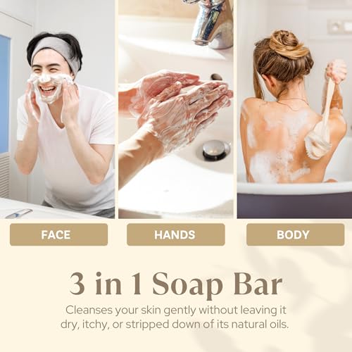 Image of Wavertree & London Natural Goat Milk Soap Bars (2 Bars) - 7oz Individually Wrapped, French Triple Milled Moisturizing Bath Bar Soap Enriched with Shea Butter, Chemical-Free Sensitive Skin Bar Soap