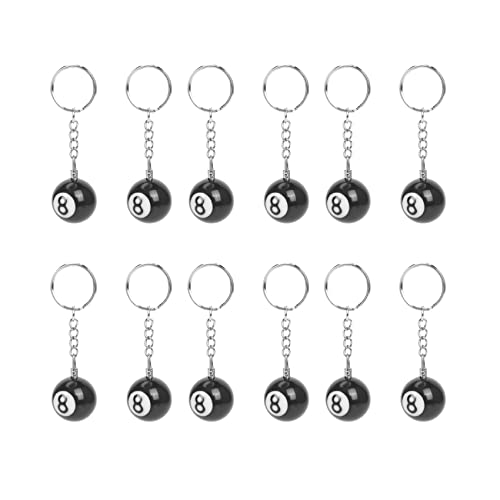 Nudiuhis 12 x de Bola de Billar Anillo de Llave Felicidad Numero 8