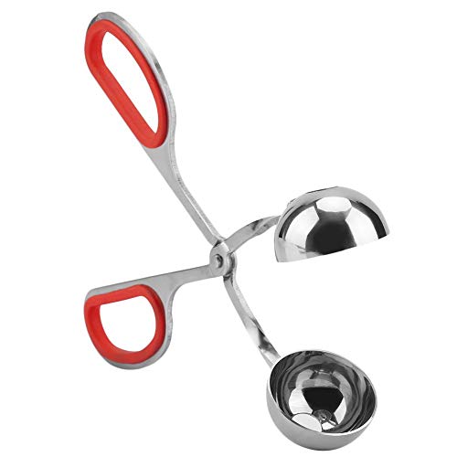 𝐂𝐡𝐫𝐢𝐬𝐭𝐦𝐚𝐬 𝐆𝐢𝐟𝐭 Stainless Steel Meat Ballers, Non-sticky Meatballs Rice Balls Clip Maker Mold Kitchen Tool, for Cake Pop, Ice Cream Scoop, Fruit, Cookie Dough, Melon(Red) - Thumbnail 3