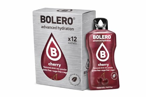Bolero Drink Box 12 Cereza (Cherry) 3 g | 12 Sobres Saborizante en Polvo | Bebida Instantánea Con Sabor a Cereza | Sin Azúcar