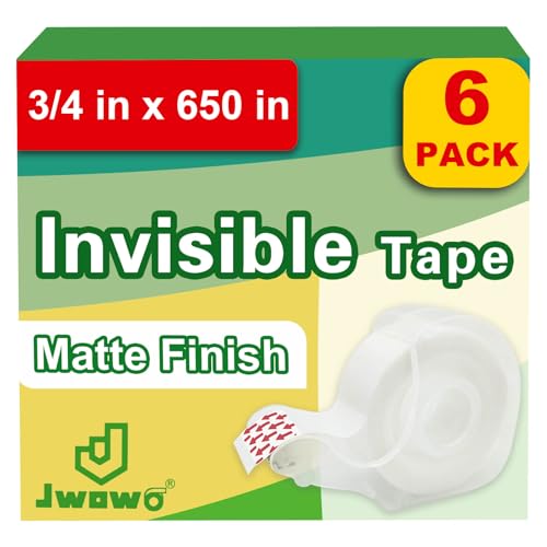 JWOWO Invisible Tape with Refillable Tape Dispenser,...