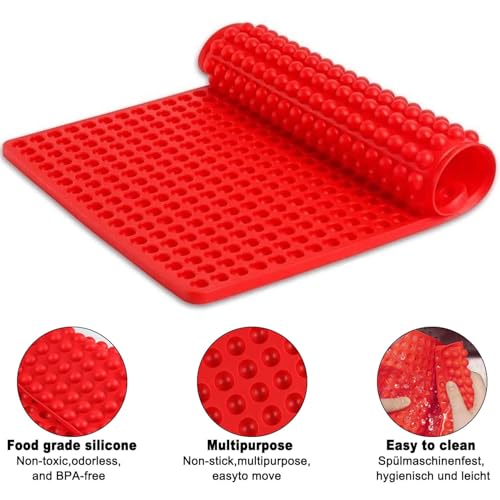 Hundebackmatten Silikon,Hundekekse Backform, 2 Stücke Mini Hemisphäre Leckerli Backmatte für Hunde, Hundeleckerli Backmatte Geeignet für die Zubereitung von Leckerlis für Haustiere 50 Geschenkbox