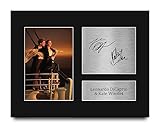 HWC Trading Leonardo DiCaprio & Kate Winslet Titanic Gifts Printed Signed Autograph Picture for Movie Memorabilia Fans - US Letter Size