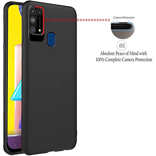 Image of TheGiftKart Imported Matte Soft Back Cover Case for Samsung Galaxy M31 Prime / F41 / M31 | Protective Rubberised Case (Carbon Black)