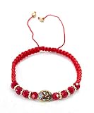 Saint Michael The Archangel Red with Gold Tone Adjustable Bracelet Pulsera Roja Ajustable De San Miguel Arcangel Con Tono Dorado (SM1)