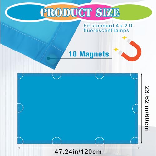 Image of VIHOSE 6 Pcs Fluorescent Light Covers for Ceiling Lights Classroom Magnetic Light Covers Classroom Filters Office School Drop Ceiling, 4 x 2 ft(Bright)
