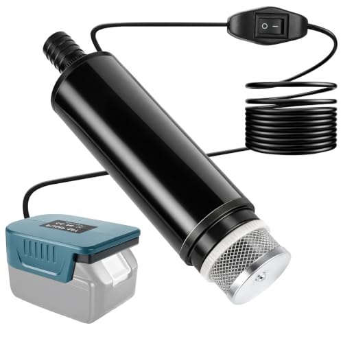 Pompe Submersible Compatible avec Batterie Makita 18V, 30 L/min, Pompe de Jardin Silencieuse, Mini Pompe à Eau pour Récupérateur d'Eau de Pluie, Piscine, Bassin, Arrosage (Batterie Non Incluse)