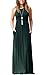 GRECERELLE Women Sleeveless Long Maxi Fall Casual Dresses Dark Green-XL