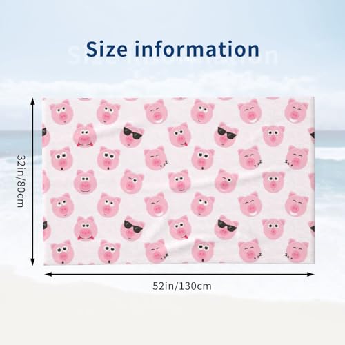 Serviette de bain microfibre absorbante drap douche cochon rose - 4