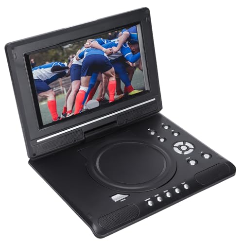 Reproductor de DVD Portátil de 8,5 con Pantalla Giratoria de 6,8, Batería Recargable de 5 Horas, Reproductor de DVD para Coche, Compatible con CD/DVD/Tarjeta SD/USB (Enchufe