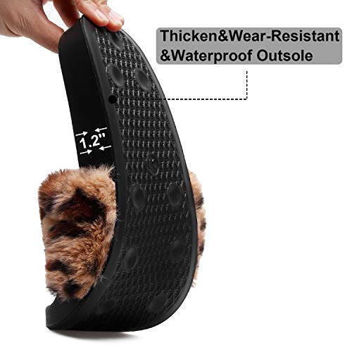 Image of Spesoul Slides for Women Womens Slippers Fur Fuzzy Fluffy for House Bedroom