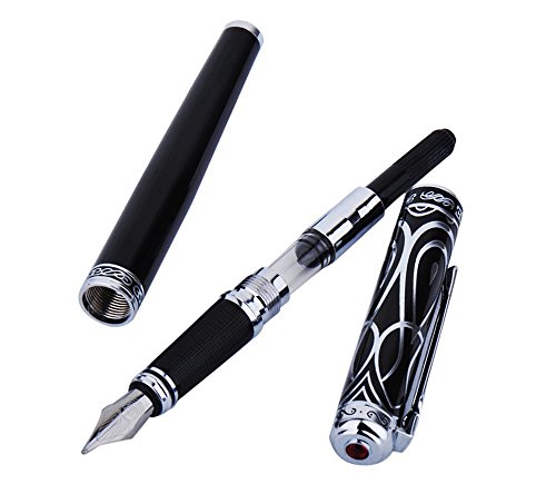Duke Ruby Fude Nib Fountain Pen for Business Signature, Art Drawing Sketching Calligraphy with Gift Box Set - Thumbnail 2