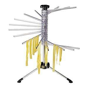 Westmark Nudeltrockner/Nudelständer, mit 16 Stäben, zusammenklappbar, Kunststoff/Rostfreier Edelstahl, Höhe: 47 cm, Pasta-Tree, Silber/Transparent, 61332260