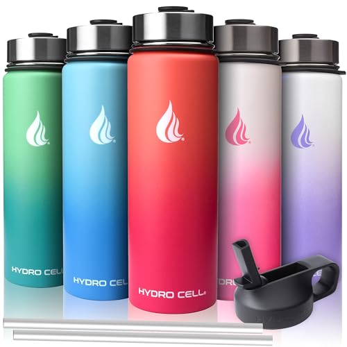 HYDRO CELL Stainless Steel Insulated Water Bottle with Straw - For Cold & Hot Drinks - Metal Vacuum
