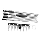 【Matériau】: L'outil de désherbage de râteau de jardin est fabriqué en acier allié, avec une structure robuste, résistante à l'usure et peut être utilisé pendant une longue période