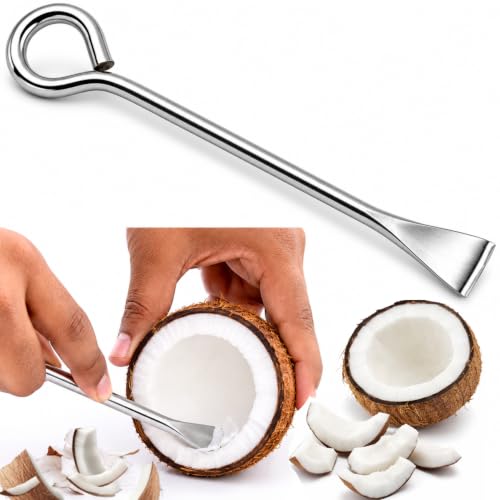 Image of Coconut Slicer 1 Pc, Stainless Steel Coconut Flesh Remover, Manual Coconut Scraper Tool for Easy Removal of Coconut Meat from Shell, Kitchen Tool