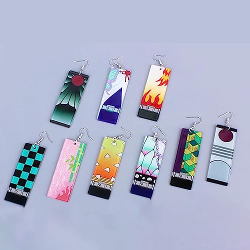 NEZIH 2pcs Orecchini per Demon Slayer Rengoku