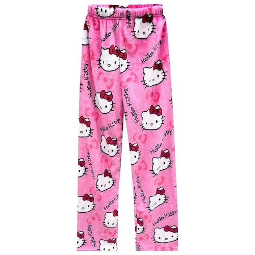 Cute Cartoon Pajama Pants for Women Kawaii Anime Cat Pjs Christmas Pajama Pants Fluffy Flannel Sleep Bottoms