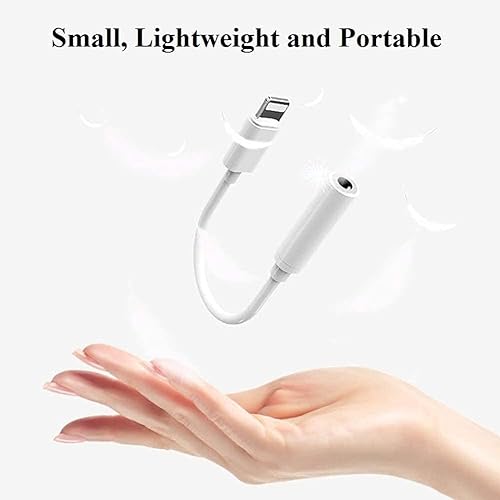 Miniatura 5 de Paquete de 3 adaptadores Lightning a conector de auriculares de 0.138 in, con certificación MFi de Apple, cable de audio para iPhone, convertidor de