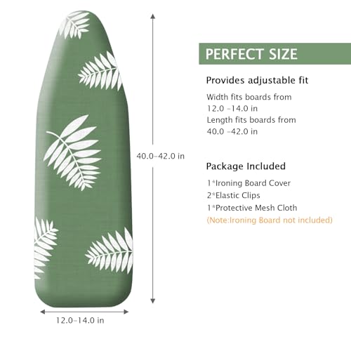 Image of SheeChung 14x42 Inch Over-The-Door Ironing Board Cover and Pad,Cotton Cover with Extra Thick Pad,Resists Scorching and Staining,Fits Door /Standard Ironing Board,Silicone Coating