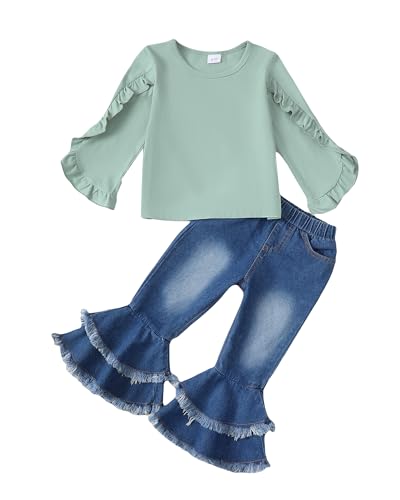 Image of Little Girls Clothes Kids Fall Winter Outfits Pant Set for Girl Age 4-8