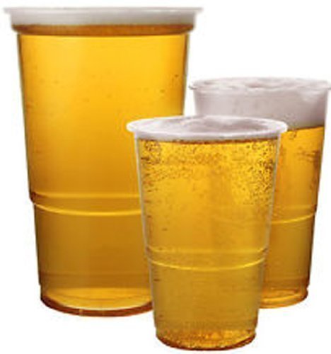 We Can Source It Ltd 500 x Clear Strong Plastic Half Pint Cups - 10oz Disposable Beer Glasses Tumblers 284ml BPA-Free Plastic Cocktail Glasses with CE Marking Recyclable Tumblers for Parties