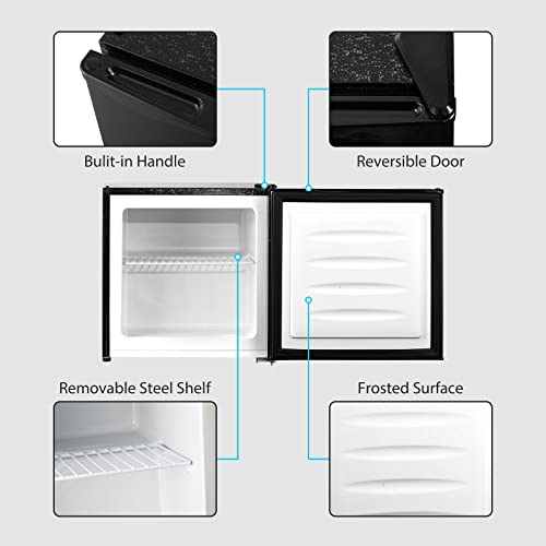 Bangson Mini Freezer, 1.1 Cu.ft Upright Freezer, Standing Meat Freezer, Single Reversible Door, Removable Shelves, For Garage/Home/Kitchen/Office Black #TOP3