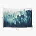 EMMTEEY Forest Tapestry Wall Hanging - Green Misty Pine Tree Nature Wall Art, 80x60 Inch Tapestries Large BoHo Decor for Living Room & Bedroom Spaces