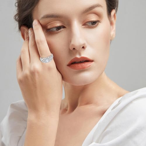 Celtic Knot Ring 925 Sterling Silver Infinity Twisted Ring Statement Rings Birthstone Jewelry Gifts for Women Size 5-103